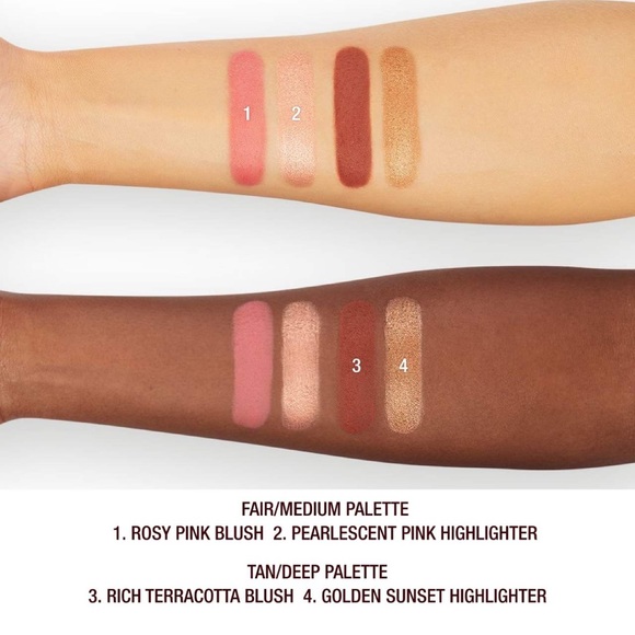 Charolette Tilbury NIB Blush & Glow Mini Glide Pallette - Tan-Deep - - Picture 7 of 11